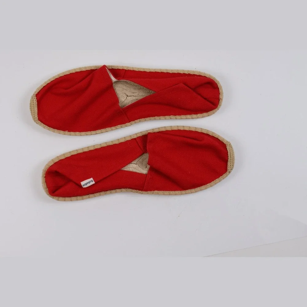 Soludos Dali Espadrille Rioja Red Canvas Slip On Flats 11 NWT